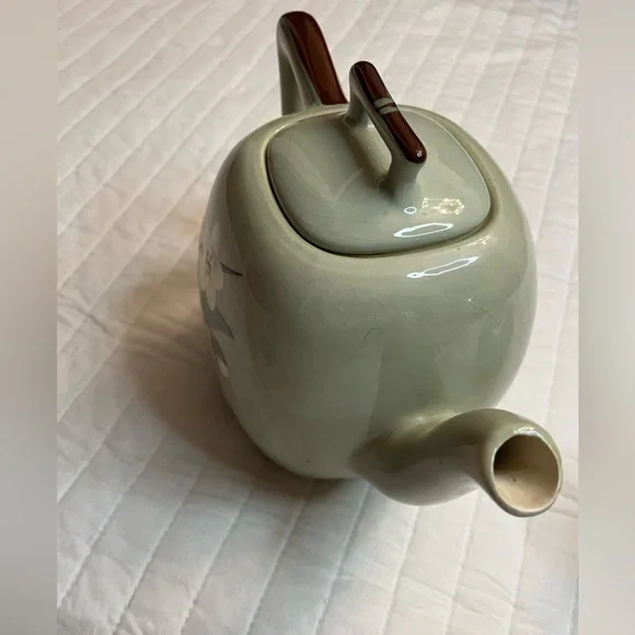 vintage Weil Ware California Pottery tea set in the Blossom Celadon pattern